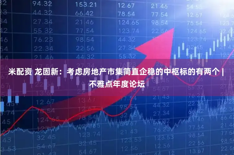 米配资 龙固新：考虑房地产市集简直企稳的中枢标的有两个 | 不雅点年度论坛