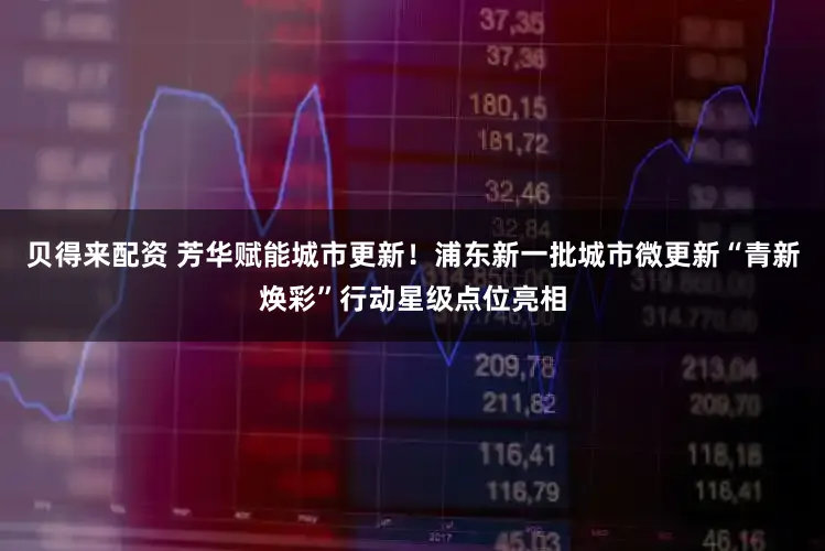 贝得来配资 芳华赋能城市更新！浦东新一批城市微更新“青新焕彩”行动星级点位亮相