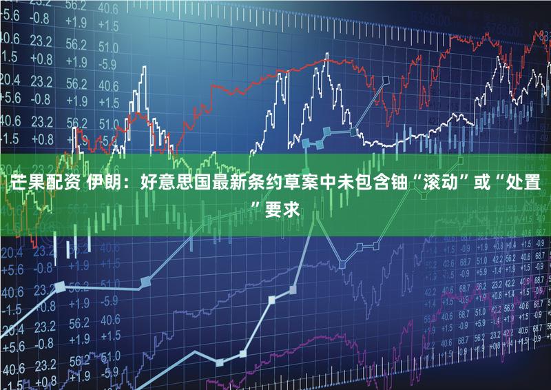 芒果配资 伊朗：好意思国最新条约草案中未包含铀“滚动”或“处置”要求